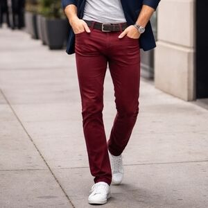 Diesel Men's Burgundy Slim Straight Jeans